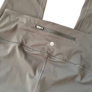 CRZ Yoga Dark Gray Ankle Length Leggings w/Back Zipper Pocket High Rise Size‎ 12